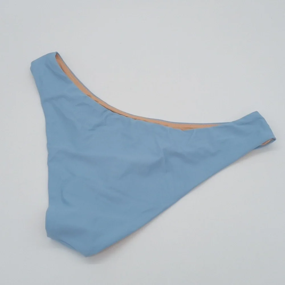 J. Crew Curved-Waist Cheeky Bikini Bottom Blue Mist